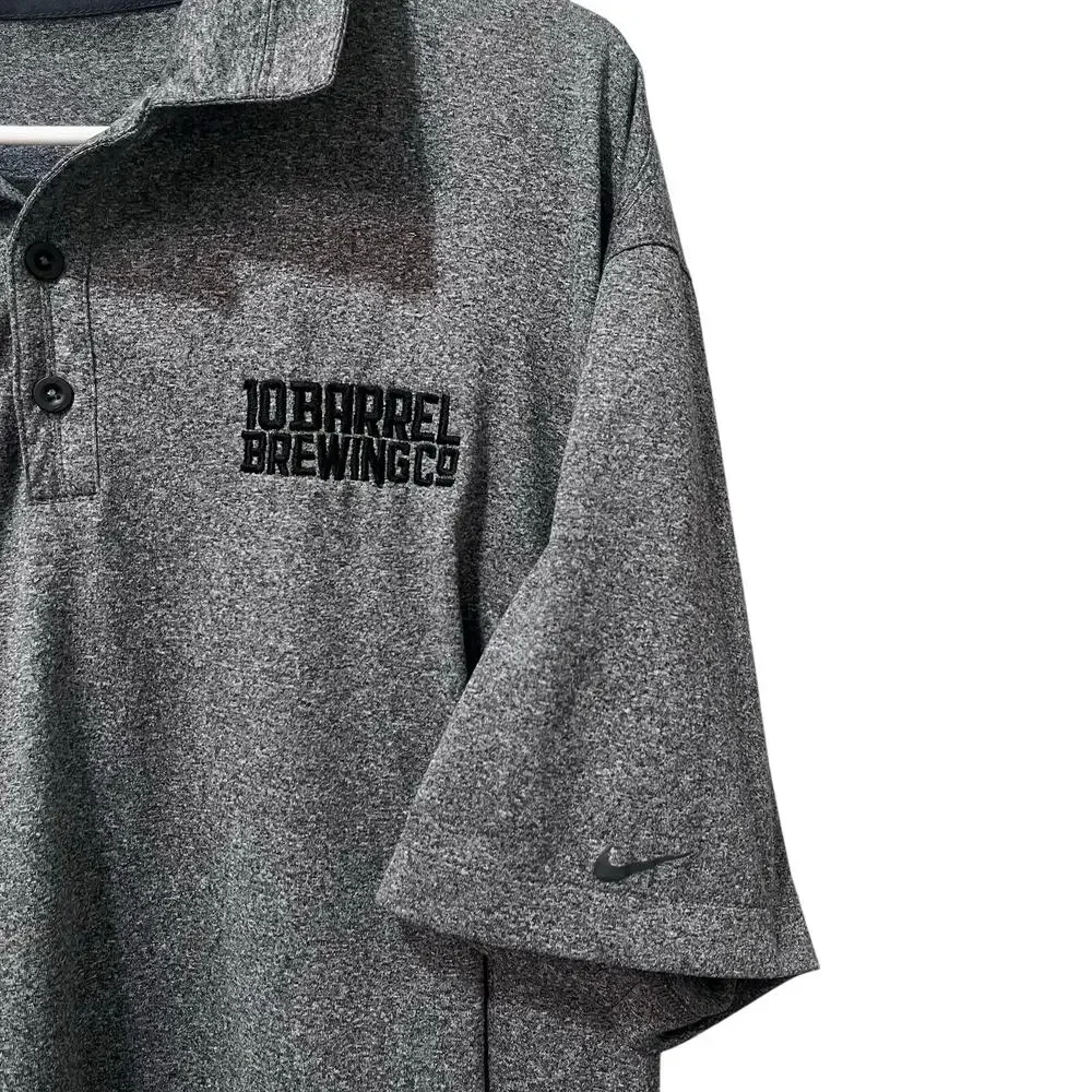 Nike Golf Dri-Fit Polo 10 Barrel Brewing Co Heather Gray XL